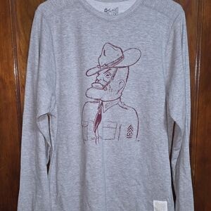 Gray Graphic Long Sleeve Shirt